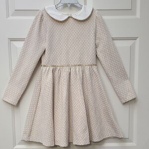 Janie and Jack Cream Dress with White Collar